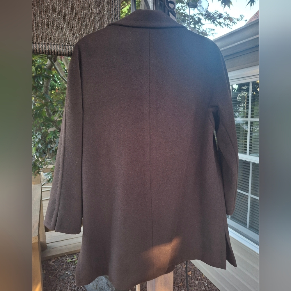 Elegant Chocolate Brown  Womans Coat 8P - Picture 5 of 15